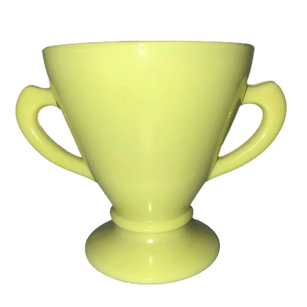 Vintage 1940s Hazel-Atlas Moderntone Platonite Bright Yellow Cream & Sugar Set